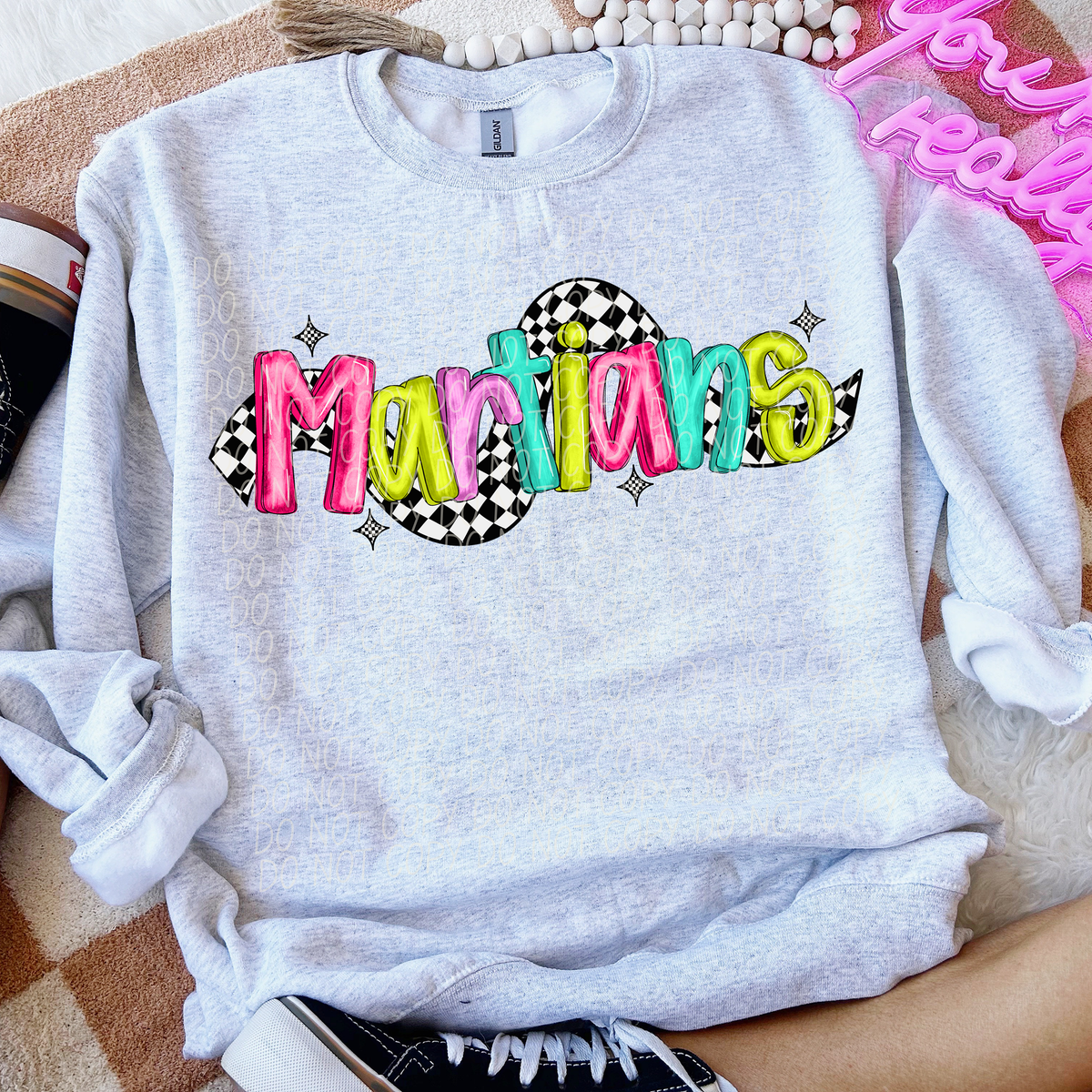 Martians Colorful Checker 74273 DTF Transfer