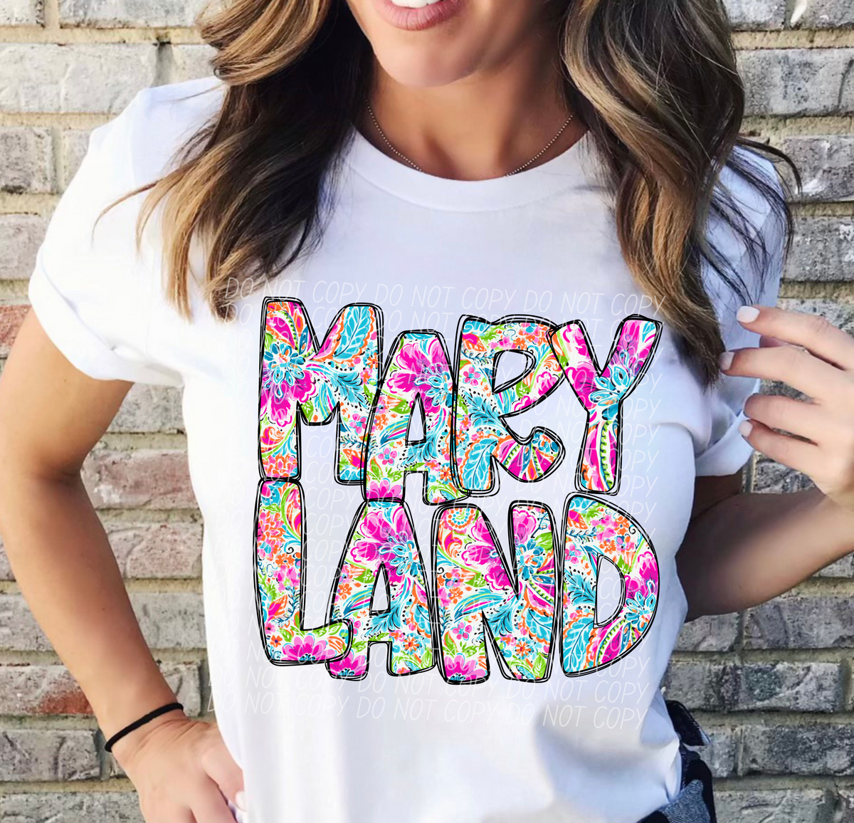 Maryland floral STACKED CITY DTF transfer