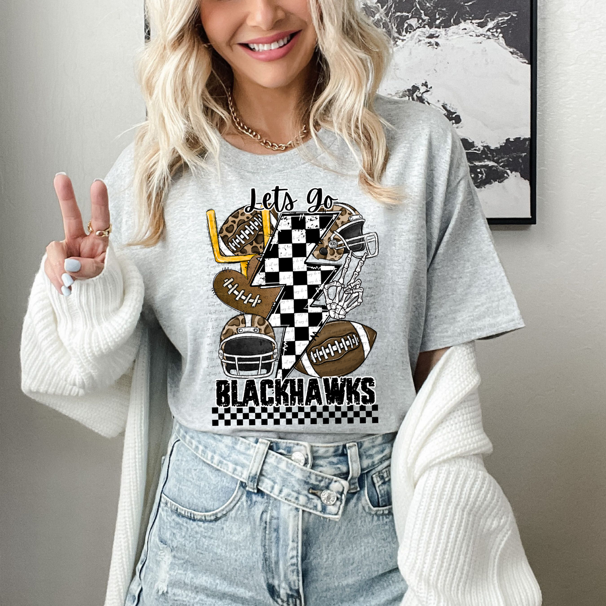 Let's Go Blackhawks Mascot 42163 DTF transfer