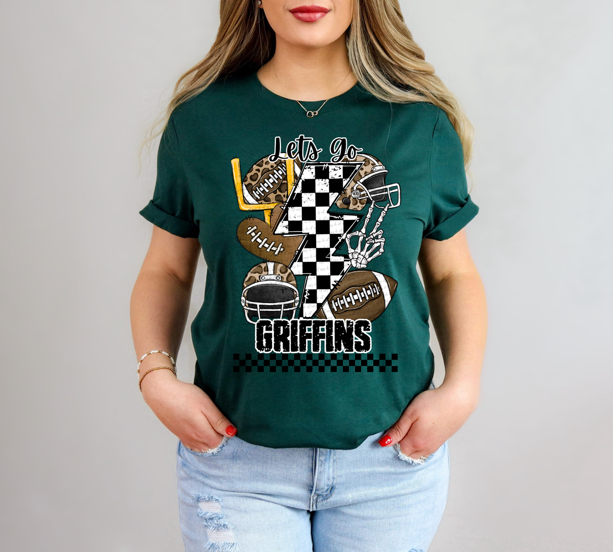 Let's Go Griffins Mascot 42172 DTF transfer