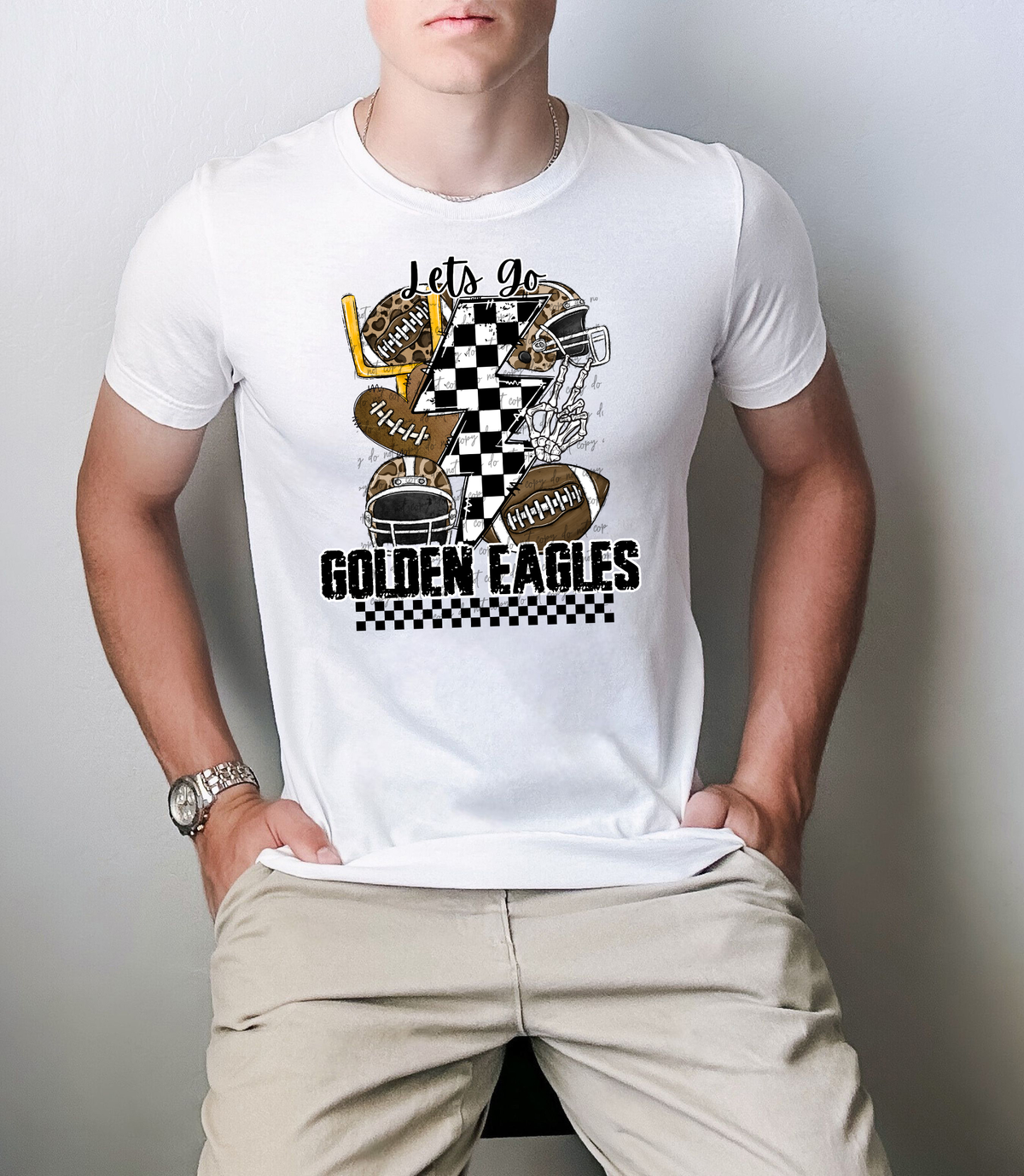 Let's Go Golden Eagles Mascot 42106 DTF transfer