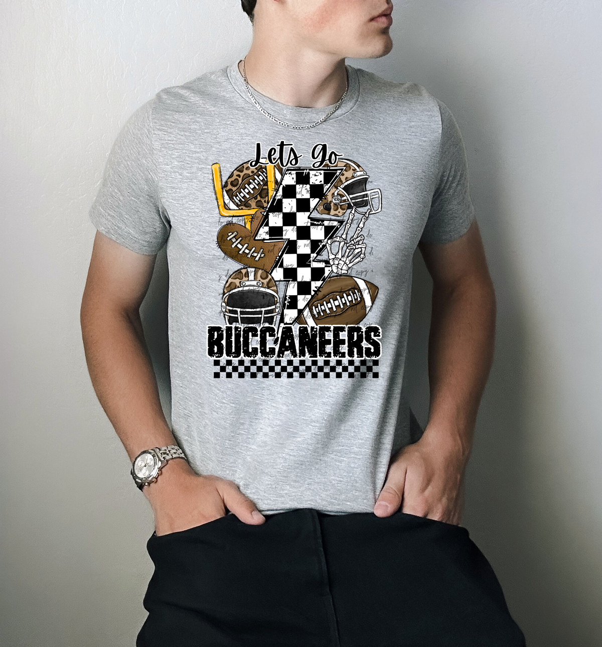 Let's Go Buccaneers Mascot 42118 DTF transfer