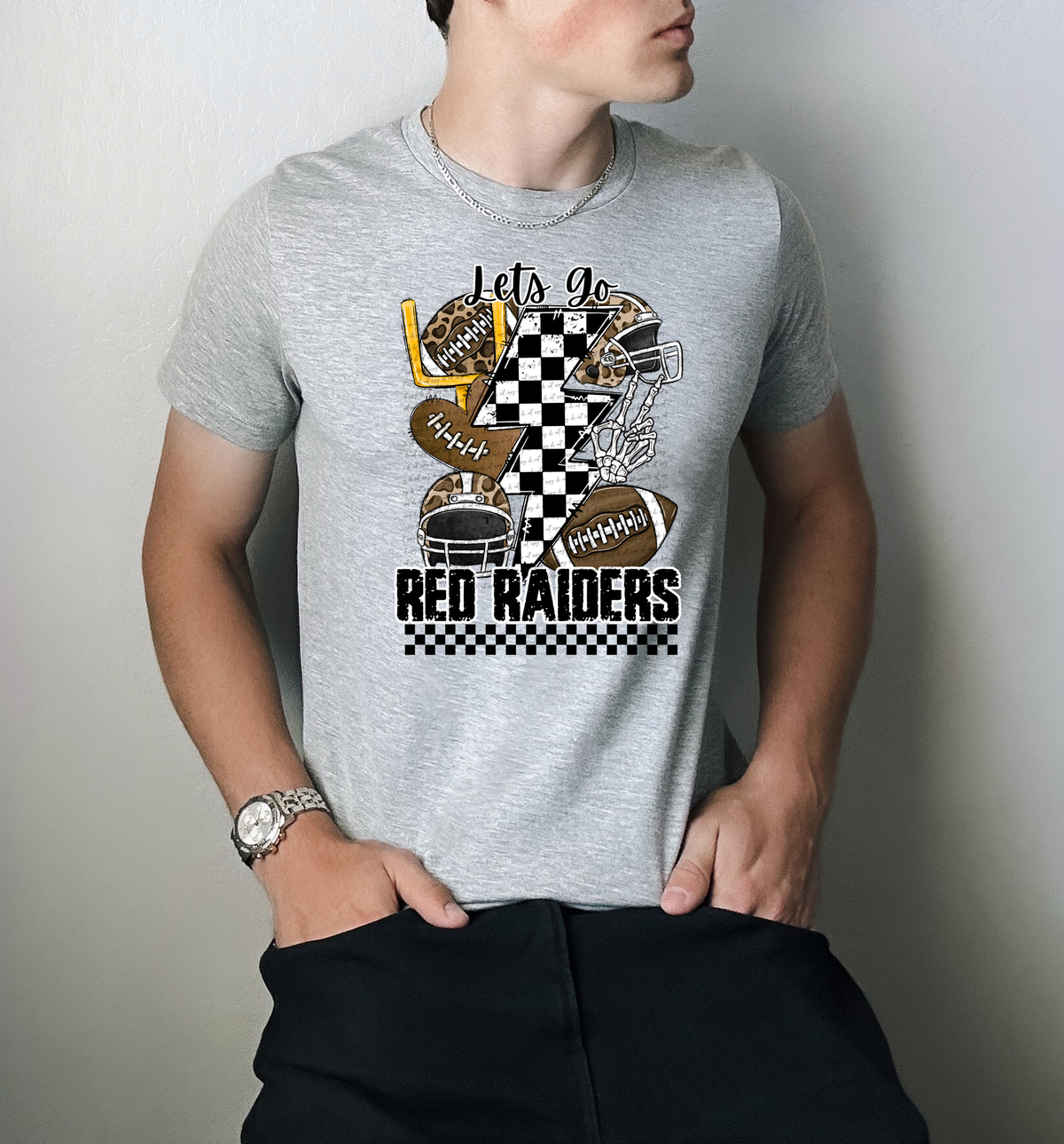 Let's Go Red Raiders Mascot 42121 DTF transfer