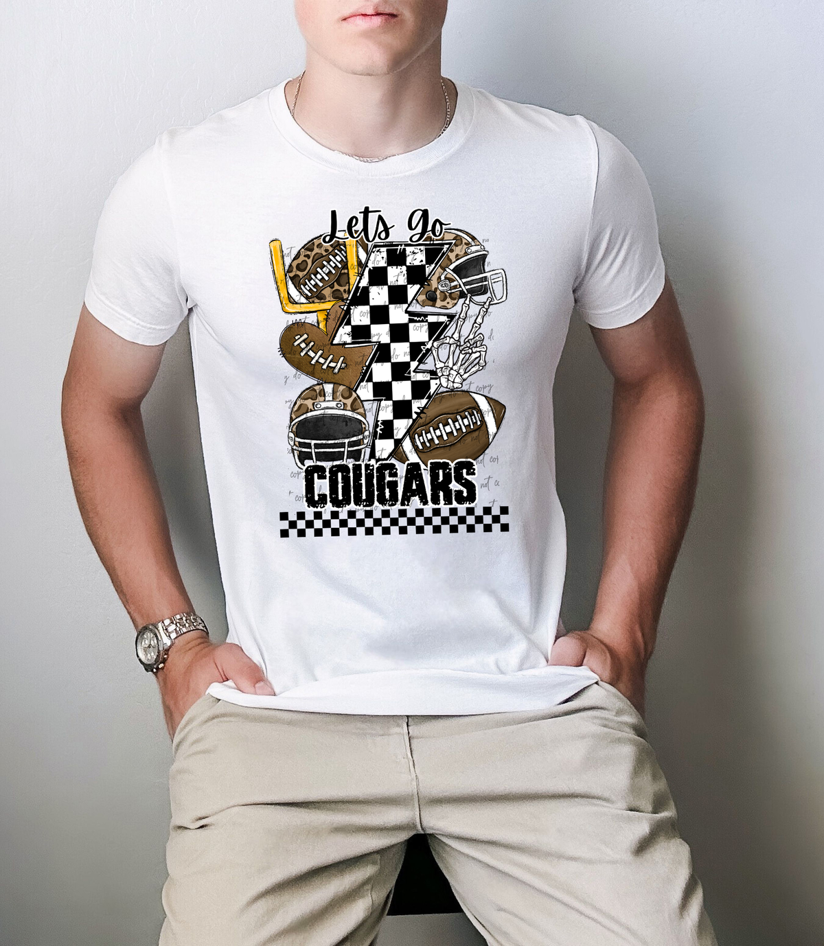 Let's Go Cougars Mascot 42070 DTF transfer