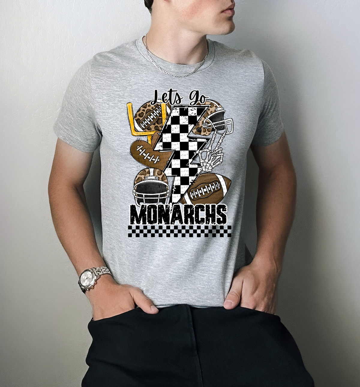 Let's Go Monarchs Mascot 42143 DTF transfer