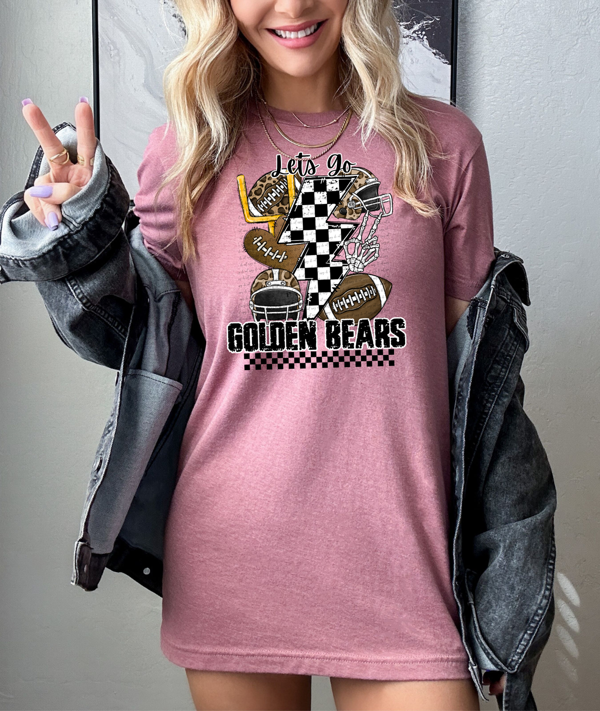 Let's Go Golden Bears Mascot 42159 DTF transfer
