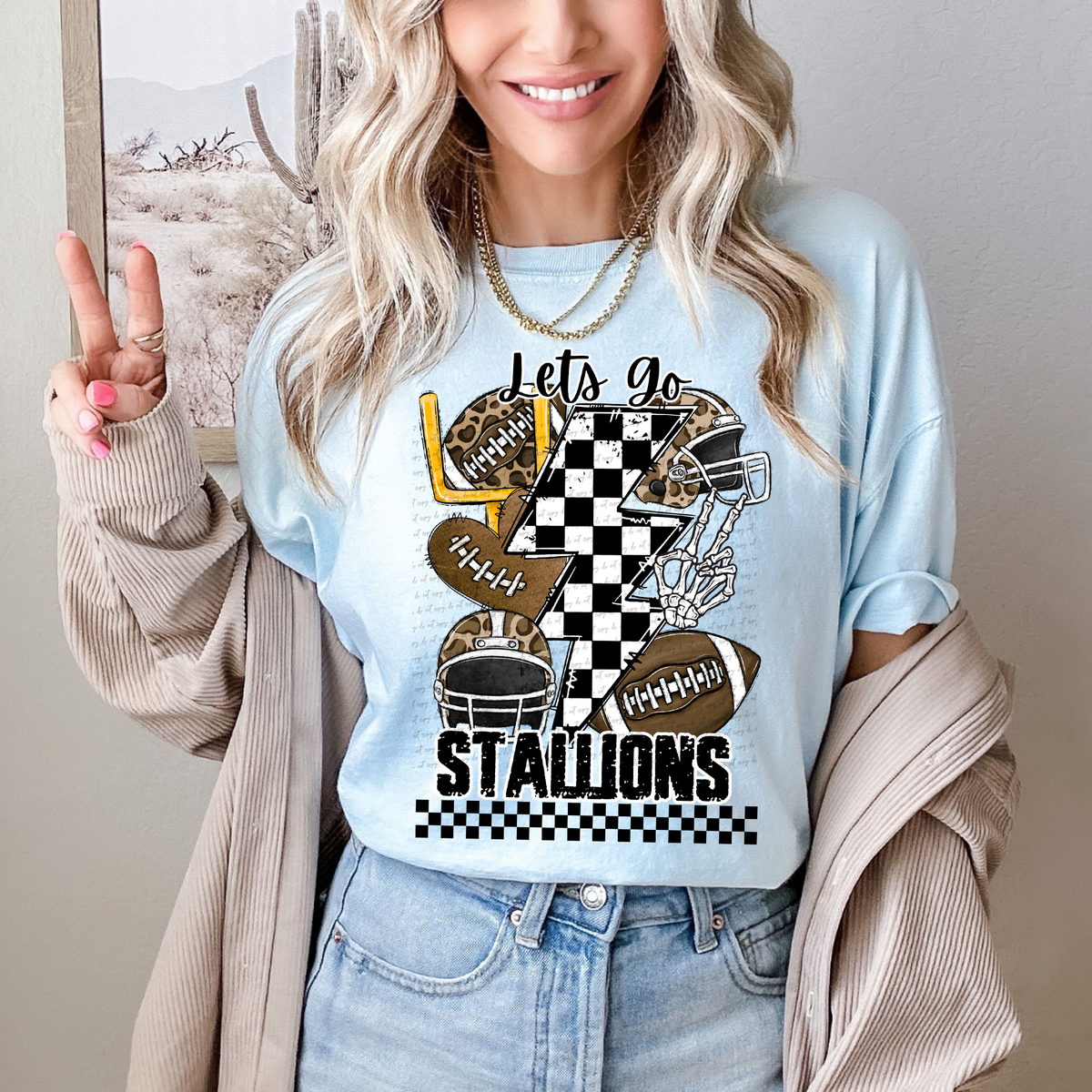 Let's Go Stallions Mascot 42161 DTF transfer