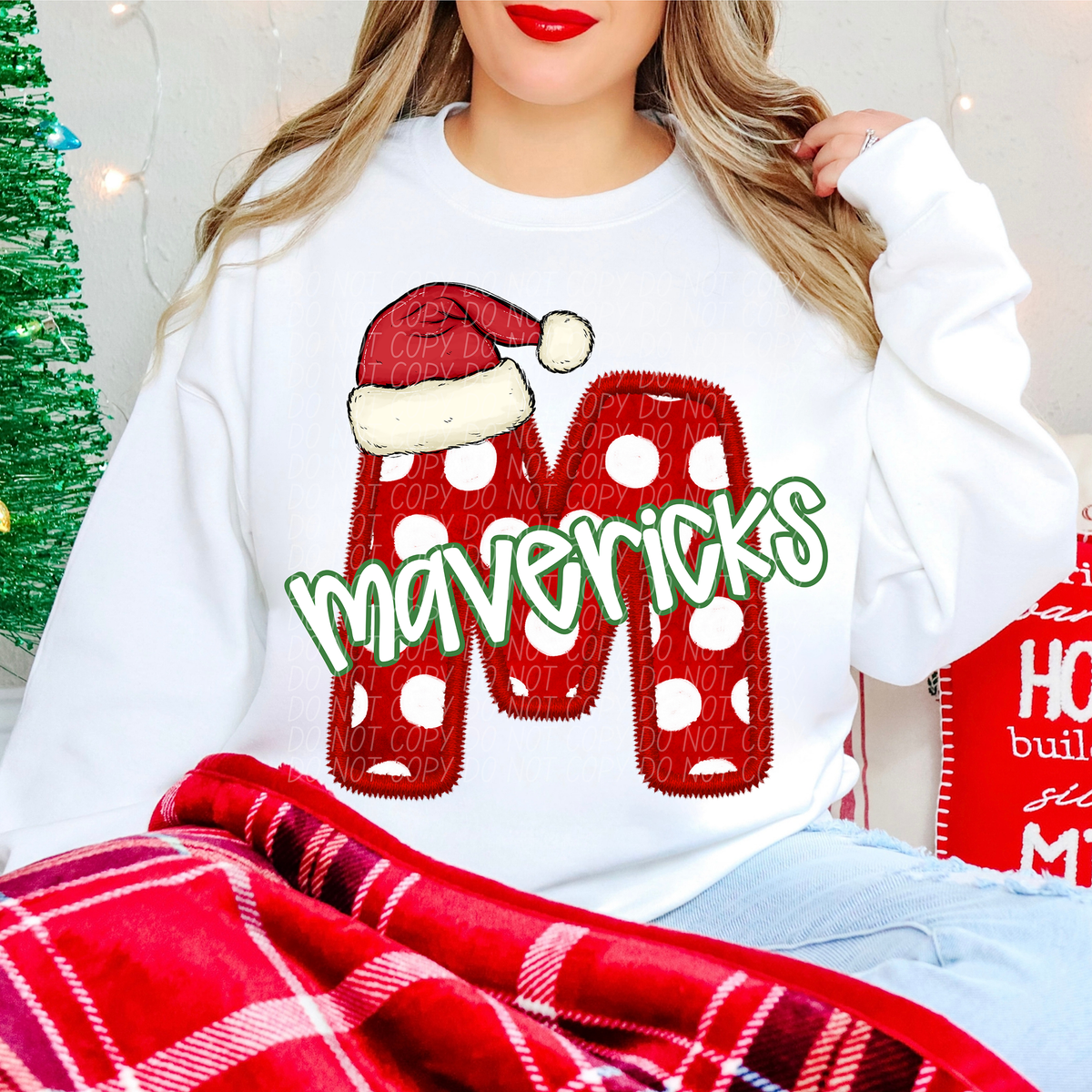 M Mavericks Christmas Faux Embroidery (CITY) 66328 DTF transfer