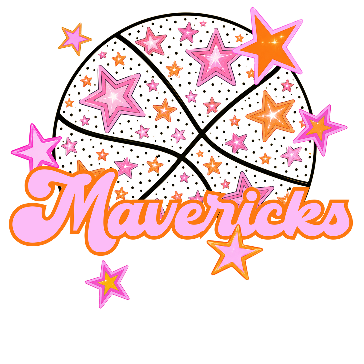 mavericks pink basketball (city) DTF transfer