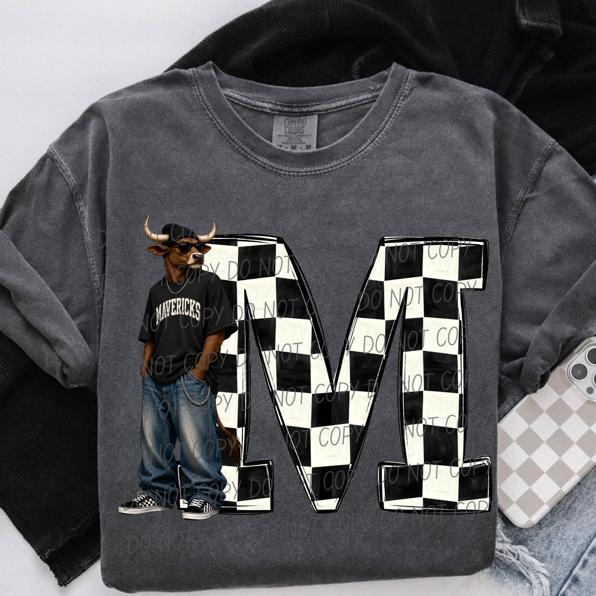 mavericks sideline sweatshirt mascots (City) DTF Transfer