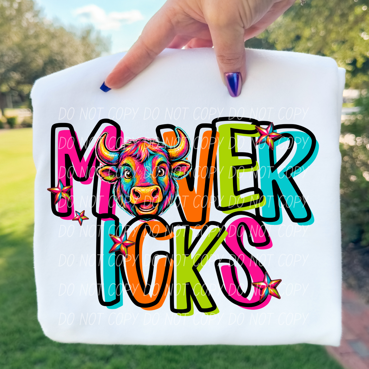 mavericks rainbow stacked with head (city) DTF Transfer