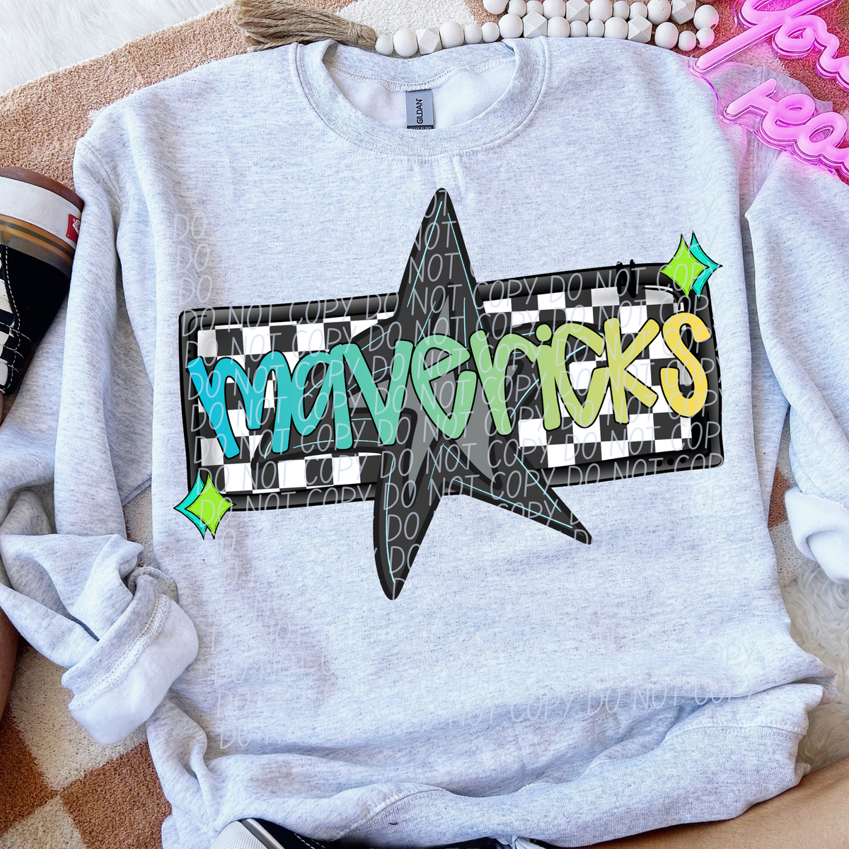 Mavericks Skater Boy Mascot (City) DTF transfer