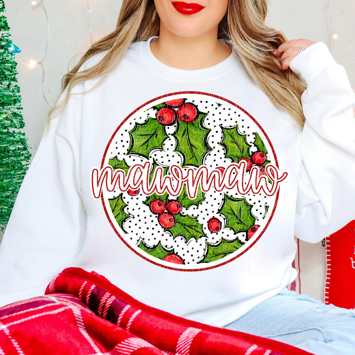 Mawmawa Circular Holly Leaves (City) DTF transfer