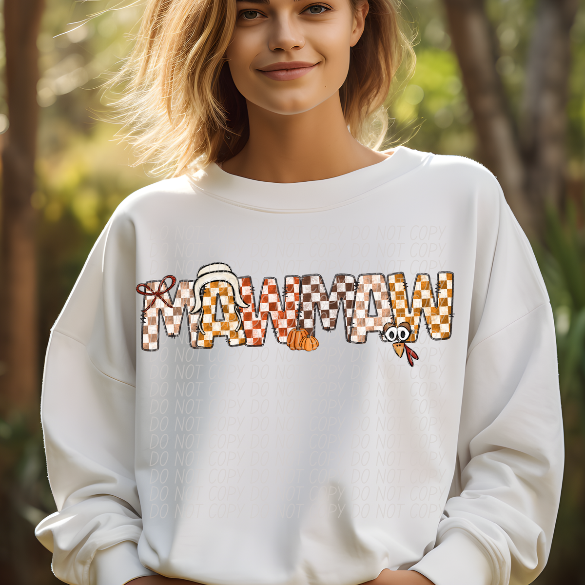 Mawmaw Fall Picnic Pattern (City) DTF transfer