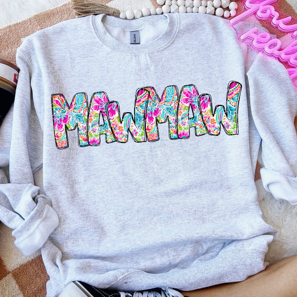 Mawmaw Paisley Font (CITY) DTF transfer