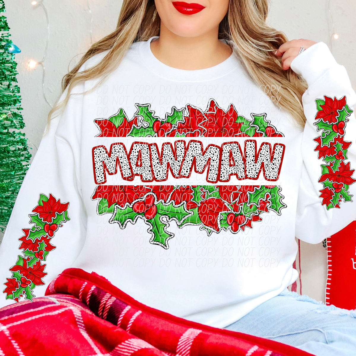 Mawmaw Split Holly Name FRONT (City) DTF transfer