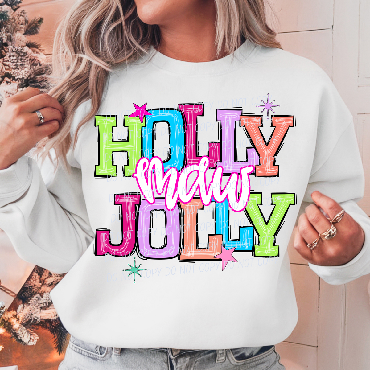 maw 2 holly jolly names (city) DTF Transfer