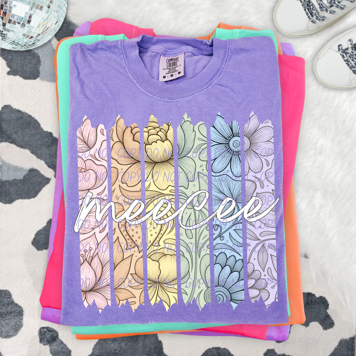 Meecee rainbow floral (City) DTF Transfer