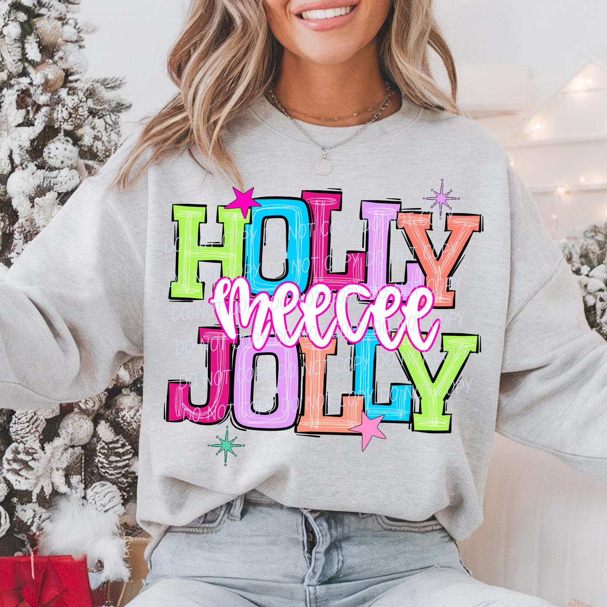 meecee holly jolly names (city) DTF Transfer