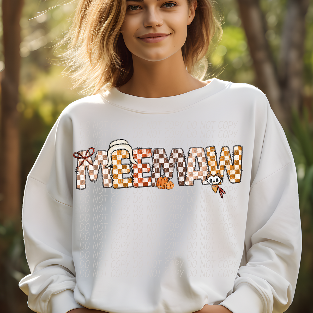 Meemaw Fall Picnic Pattern (City) DTF transfer