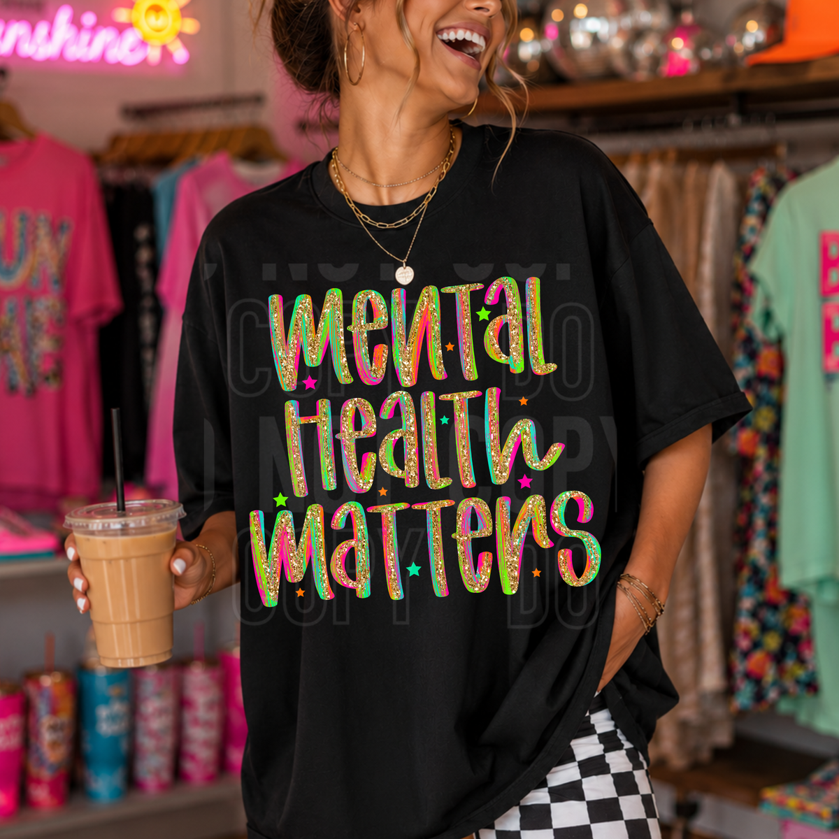 Mental health matters faux glitter (SBB) DTF Transfer