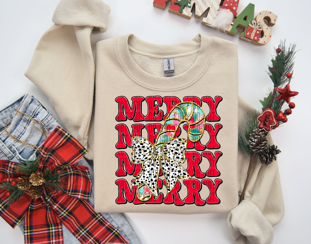 Merry Stacked Candy Cane 69169 DTF transfer