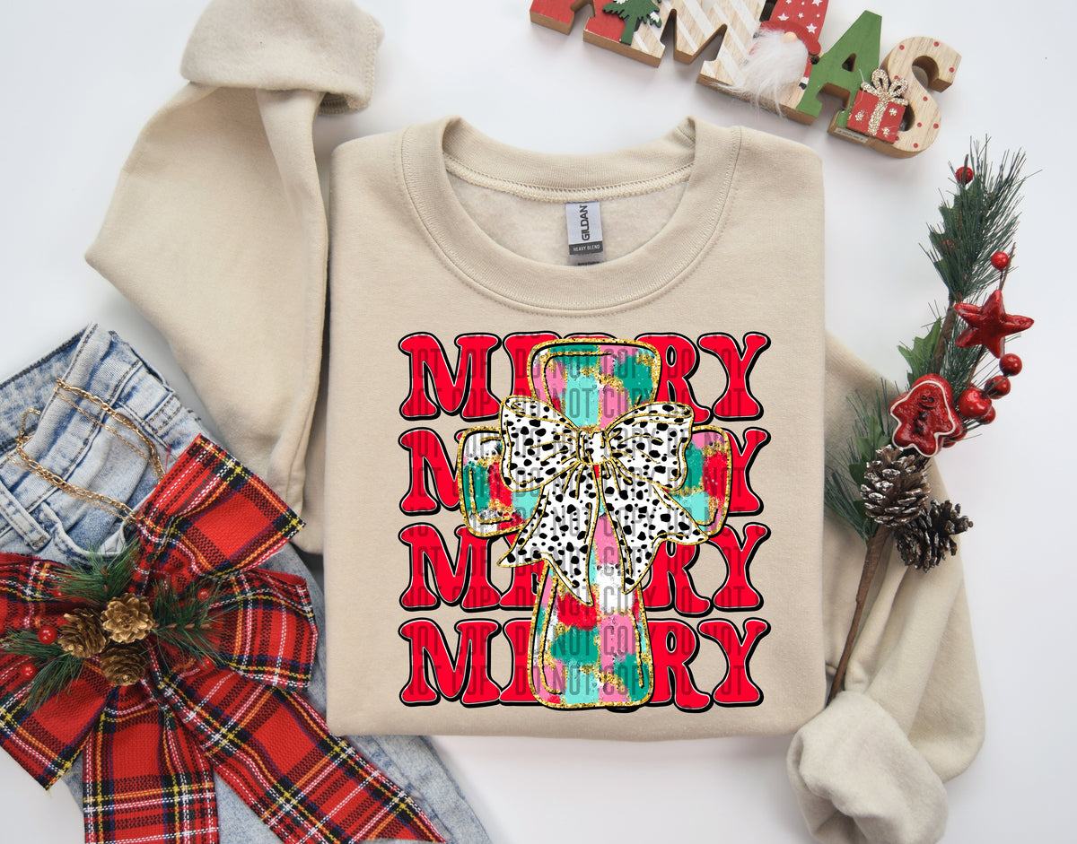 Merry Stacked Cross 69170 DTF transfer