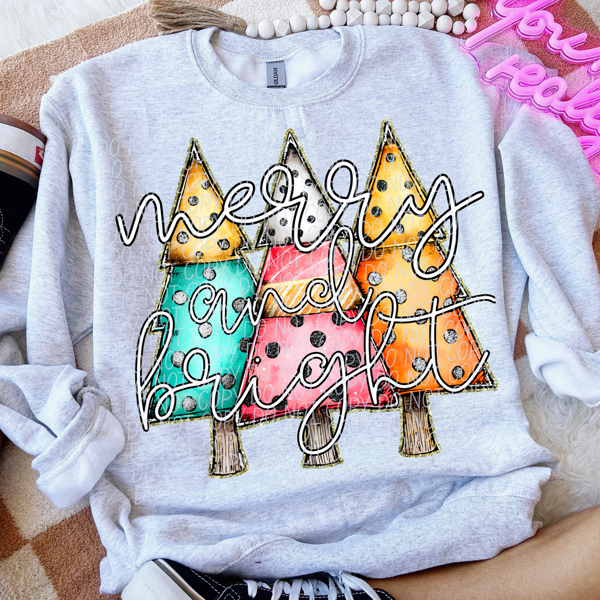 Merry and bright trees (City) DTF Transfer