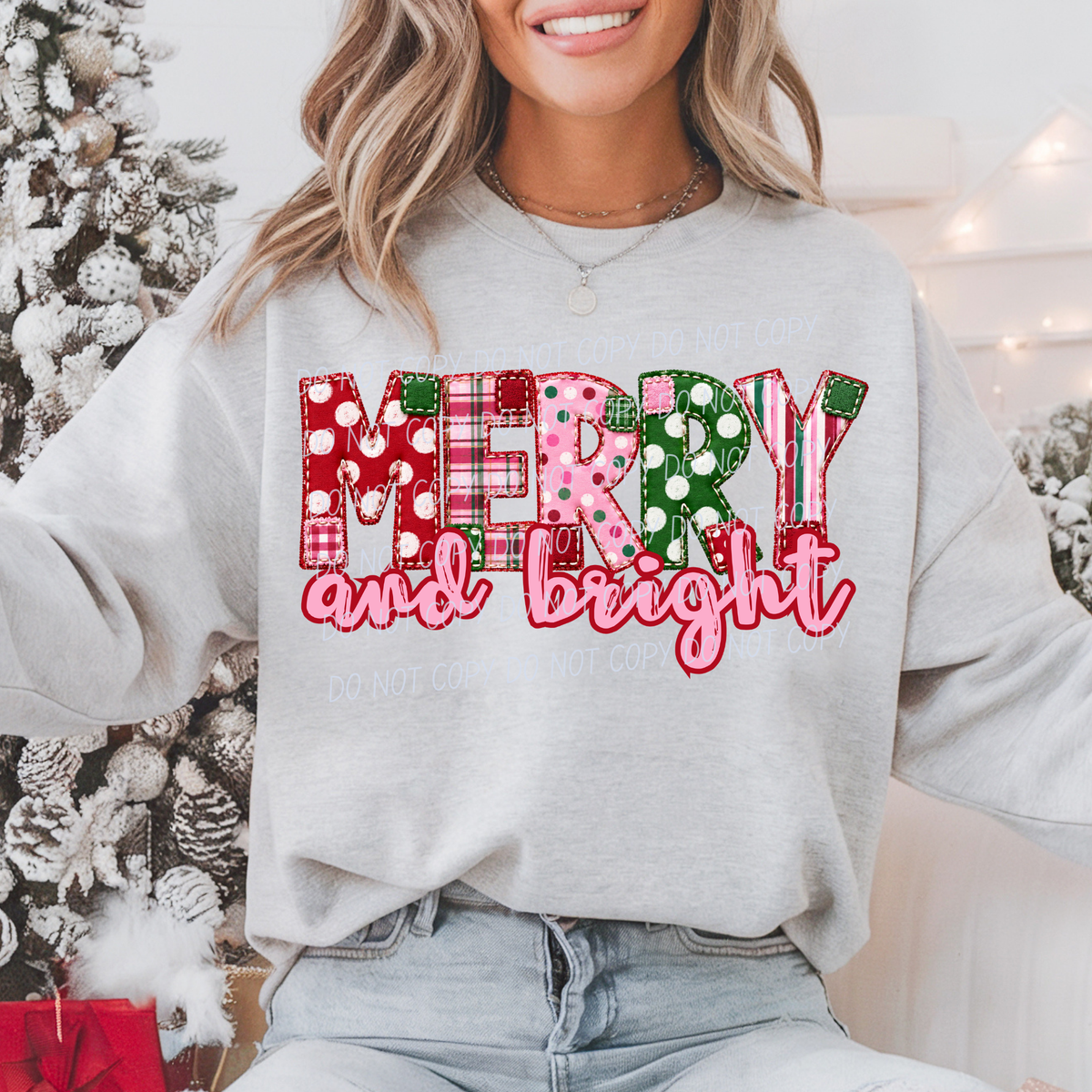 MERRY and bright-Dot/Plaid Font(CITY)DTF Transfer