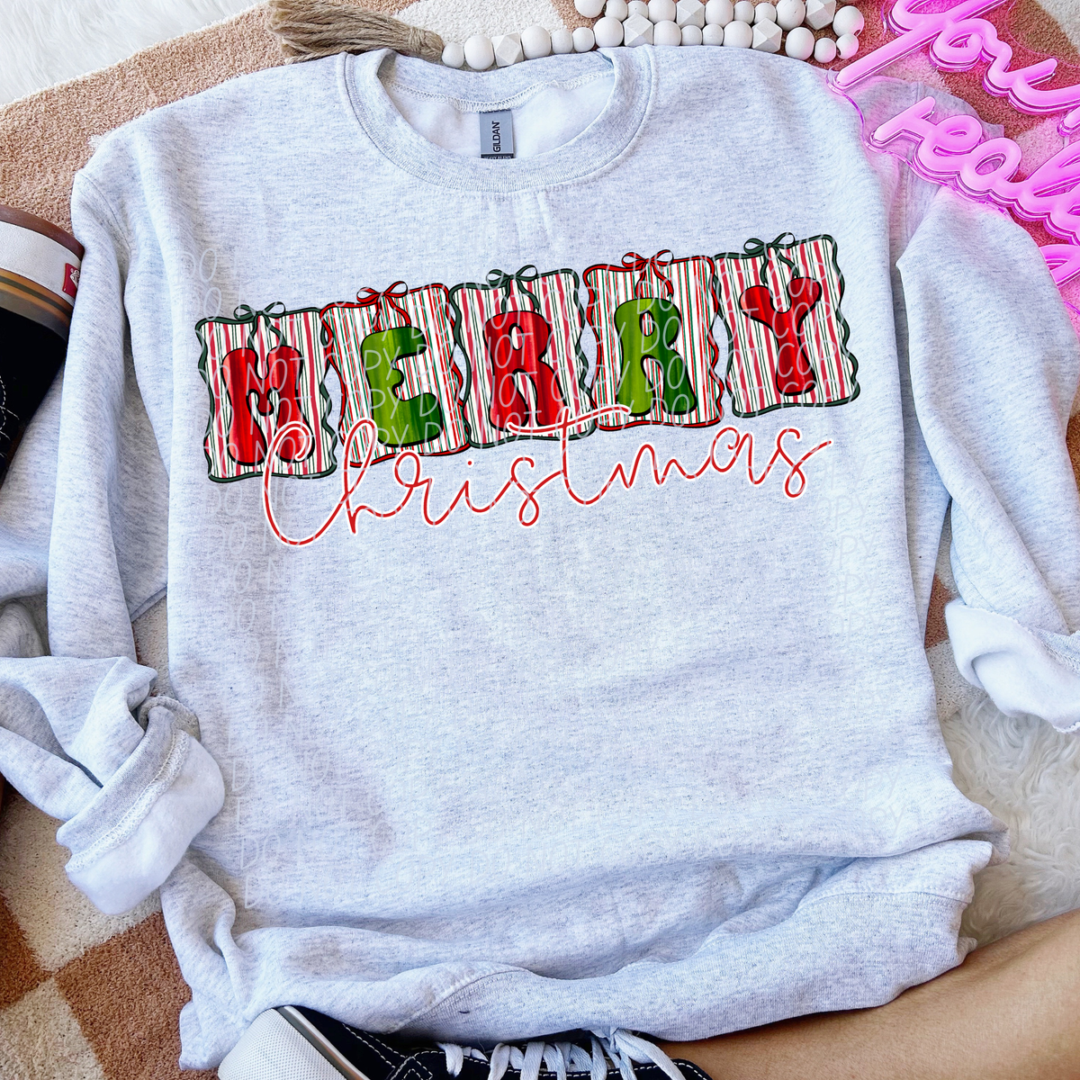 Merry Christmas banner paint (City) DTF Transfer