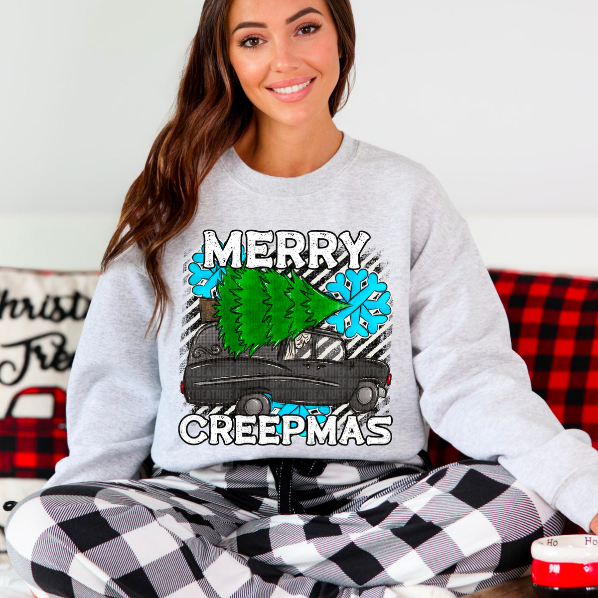 Merry Creepmas Tree and Truck 104169 DTF transfer