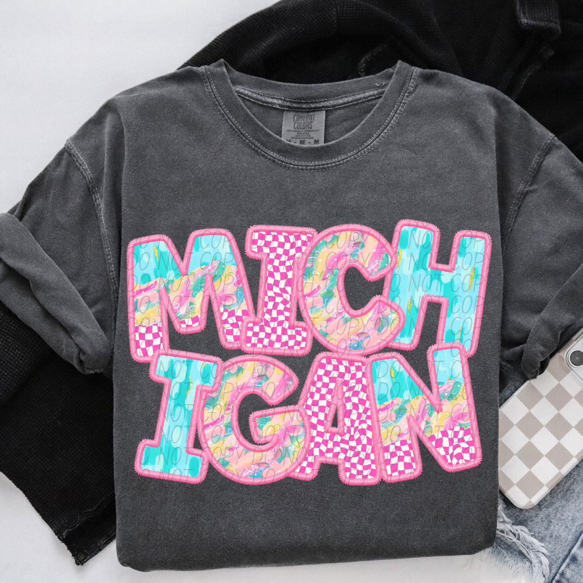 Michigan spring checkered (CITY) DTF transfer