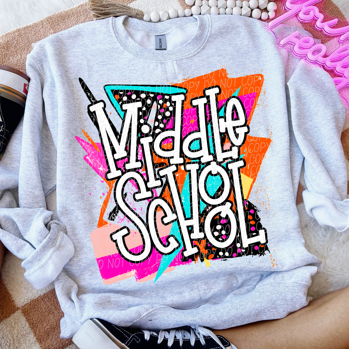 Middle School Bright Retro (CITY) DTF transfer