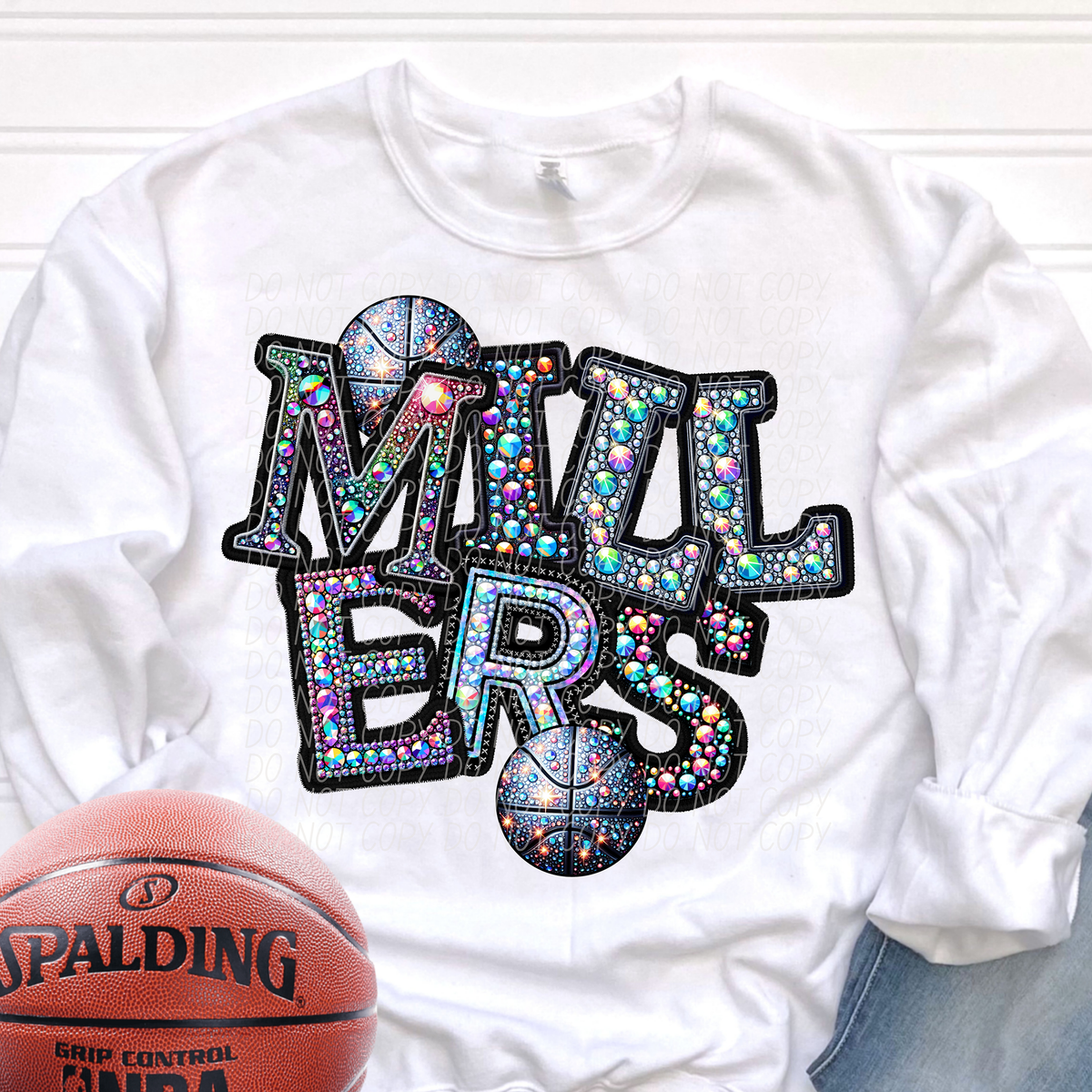 Millers Basketball Rhinestone (CITY) 66634 DTF transfer