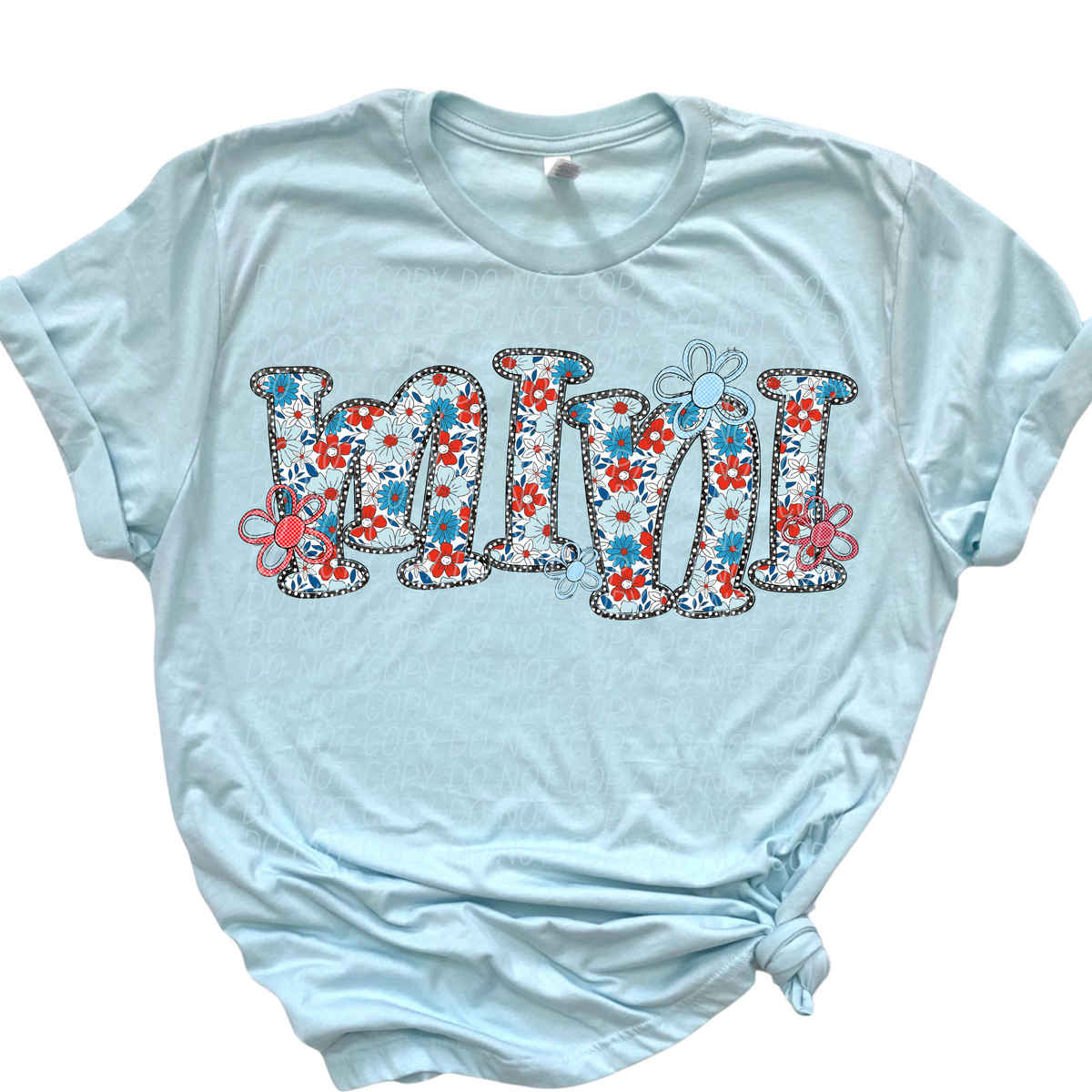 Mini Patriotic Floral Font (City) 102458 DTF transfer