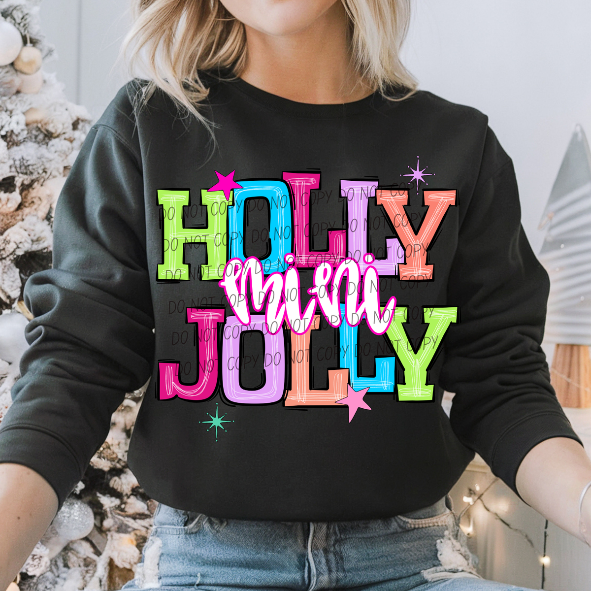 mini 2 holly jolly names (city) DTF Transfer
