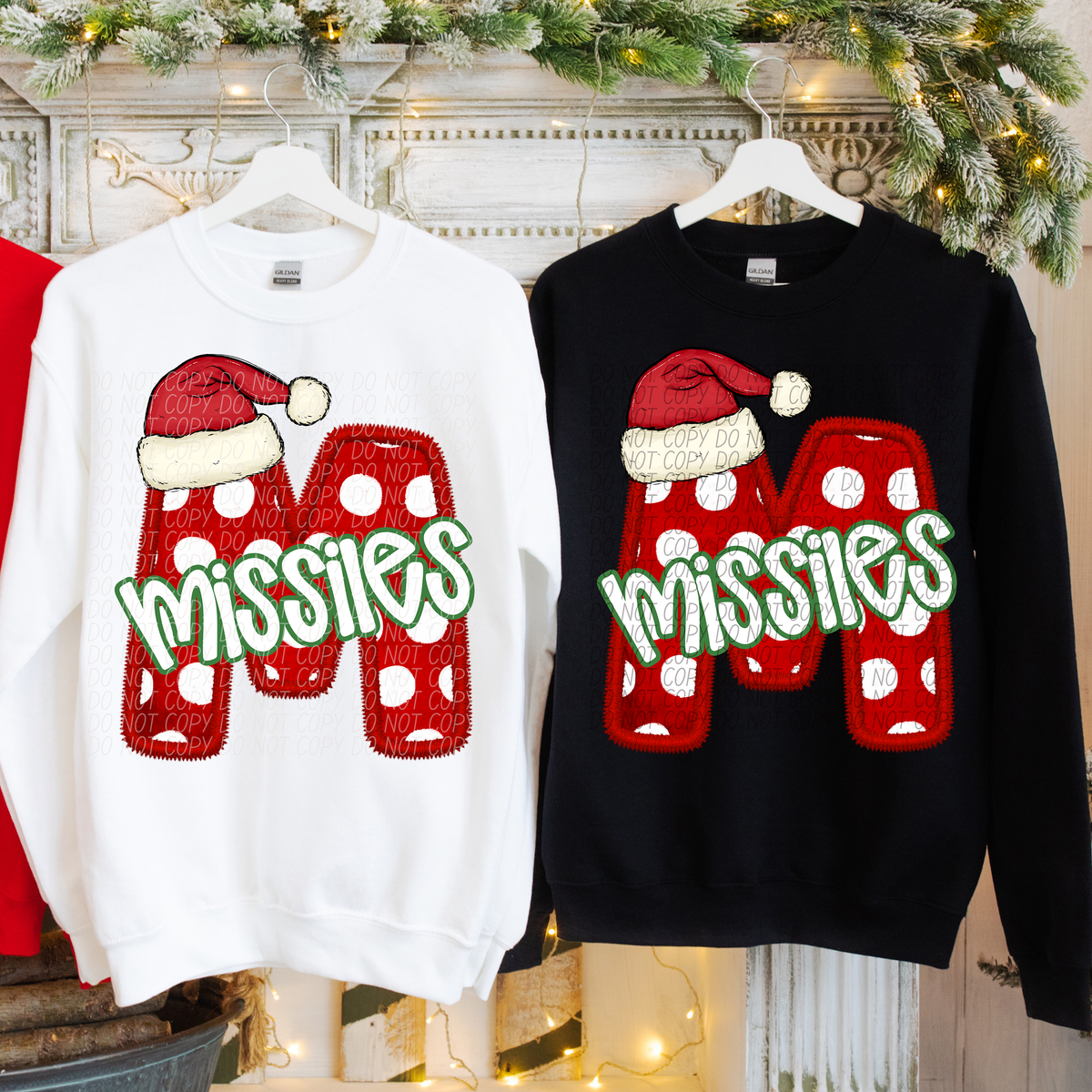 M Missiles Christmas Faux Embroidery (CITY) 66330 DTF transfer