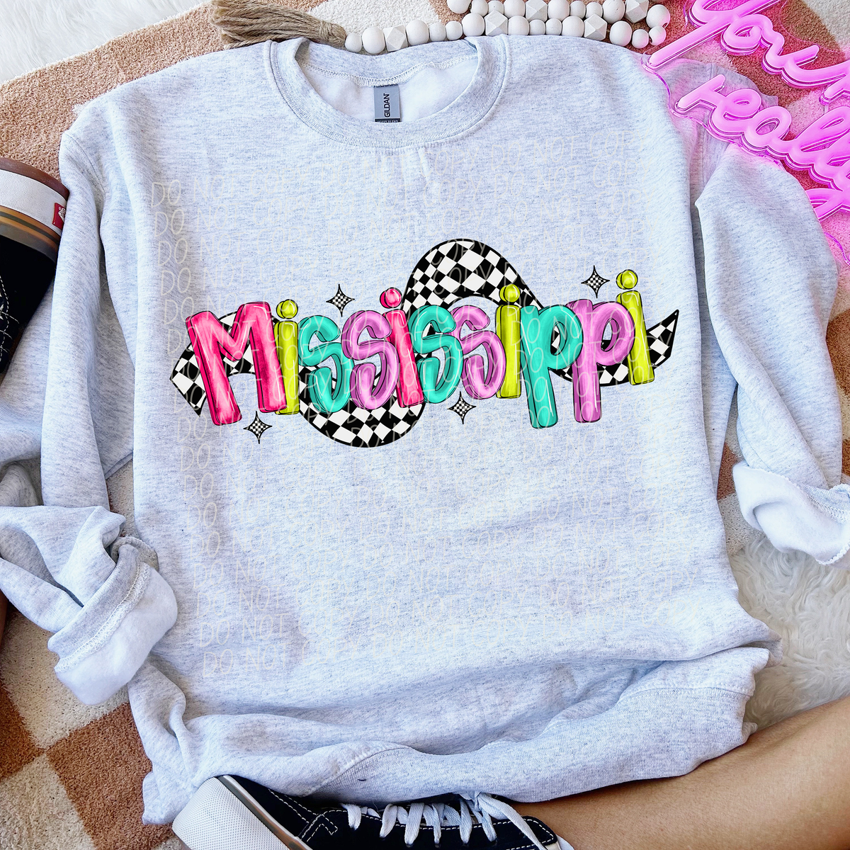 Mississippi Colorful Checker 74291 DTF Transfer