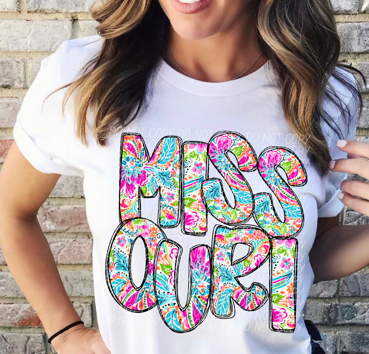 Missouri floral STACKED CITY DTF transfer