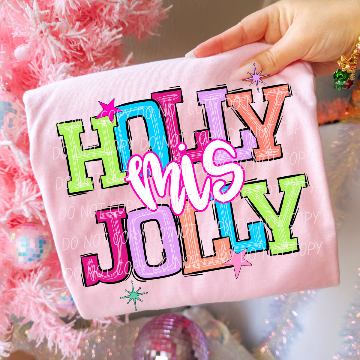 mis 2 holly jolly names (city) DTF Transfer