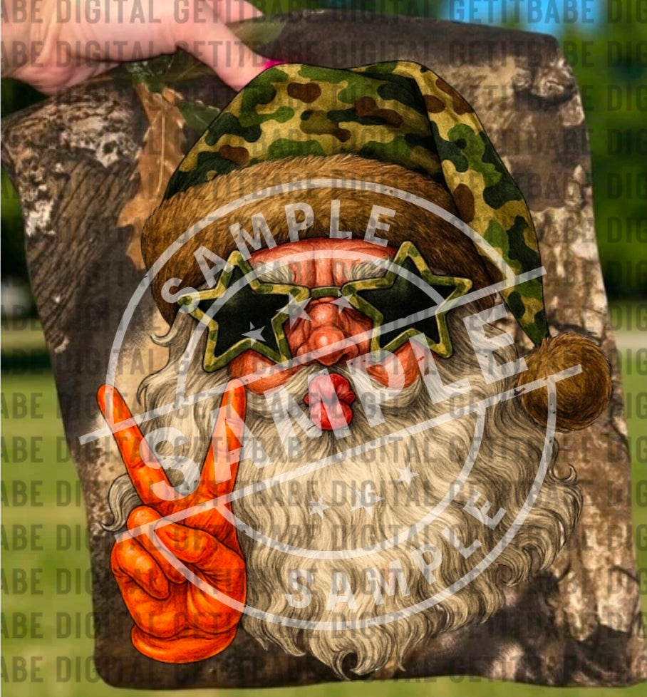 Santa camo hat DTF Transfer