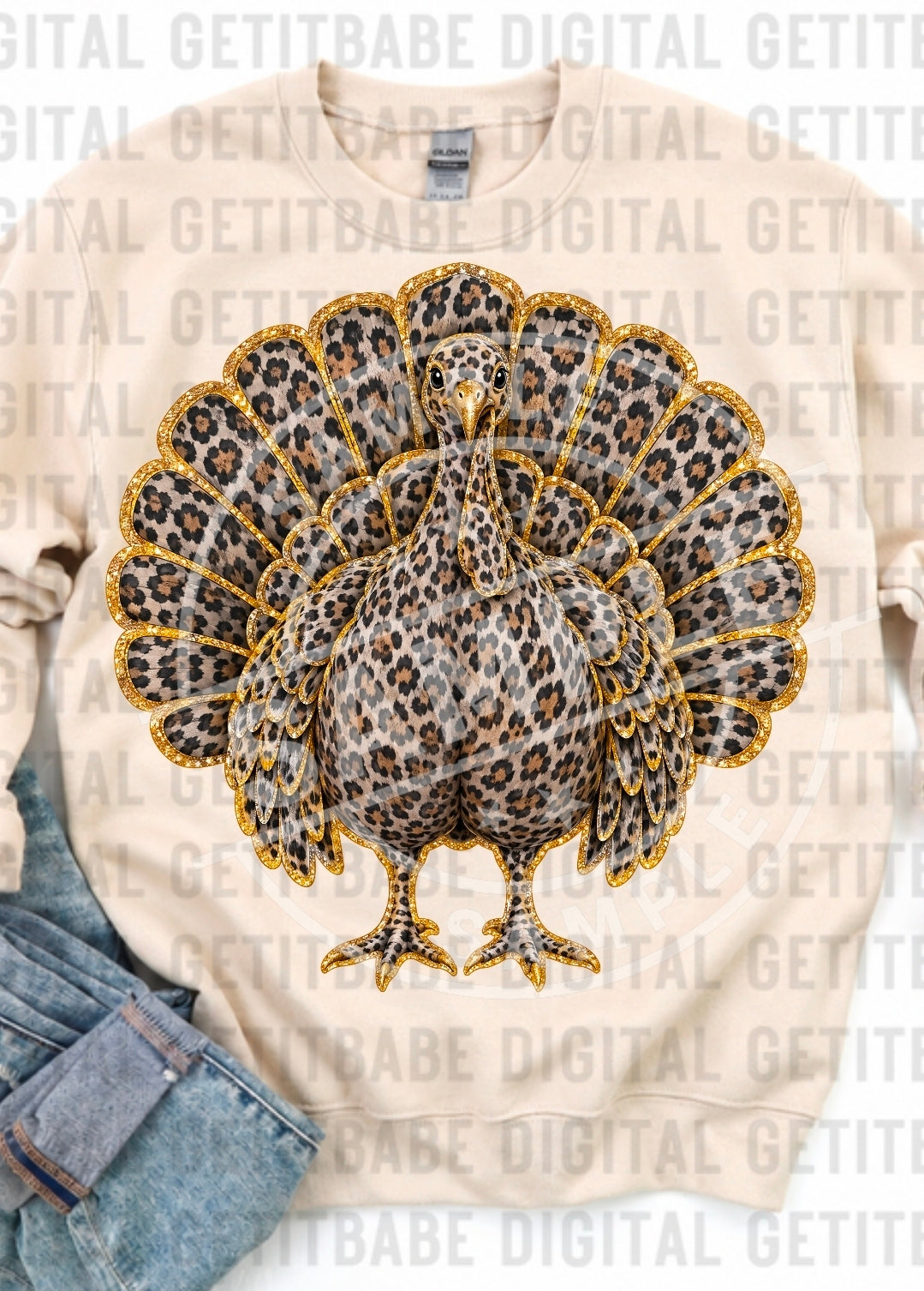 Leopard turkey DTF Transfer