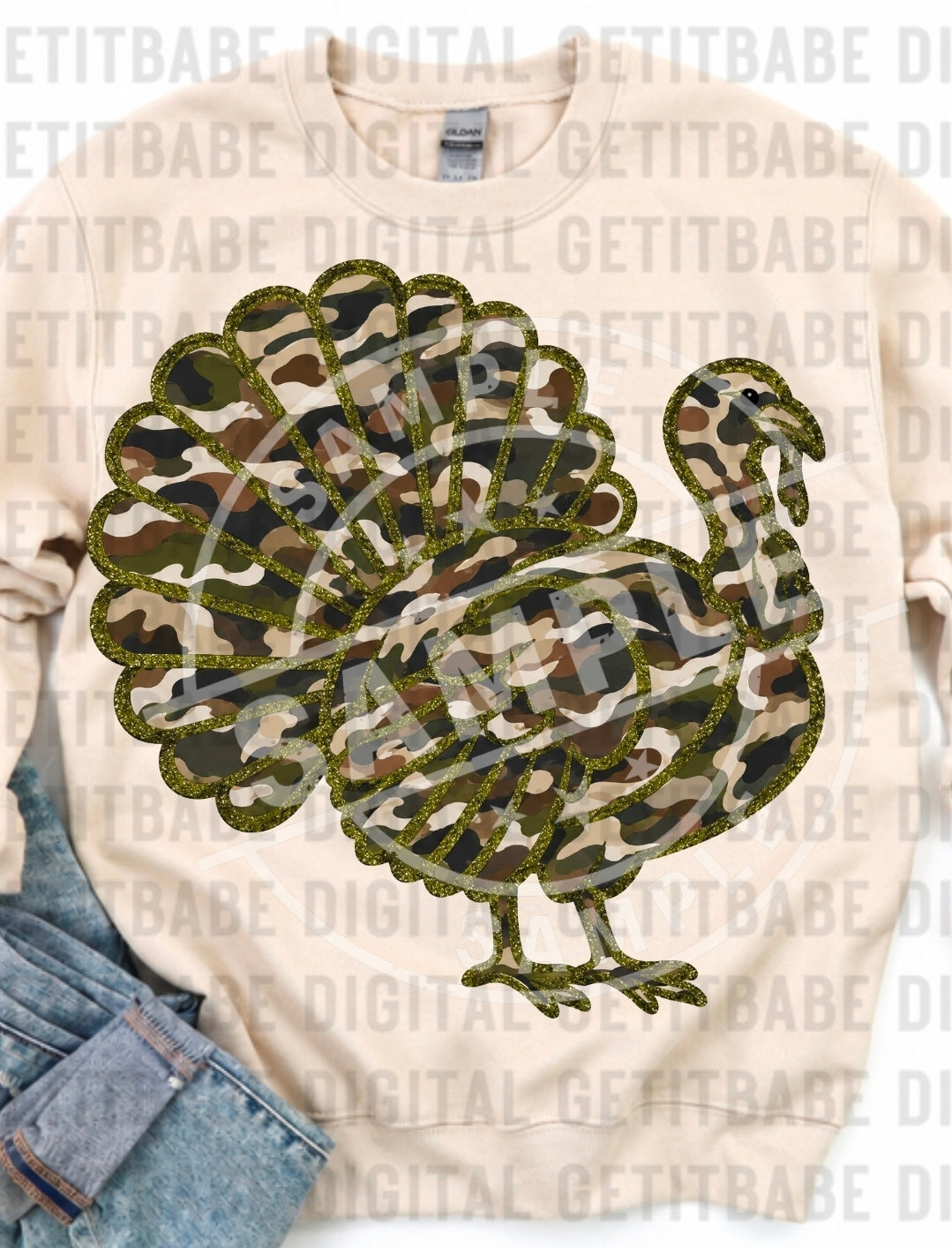 Camo turkey DTF Transfer