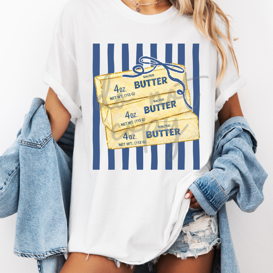 Salted butter stack strips with bow (Parker) DTF Transfer