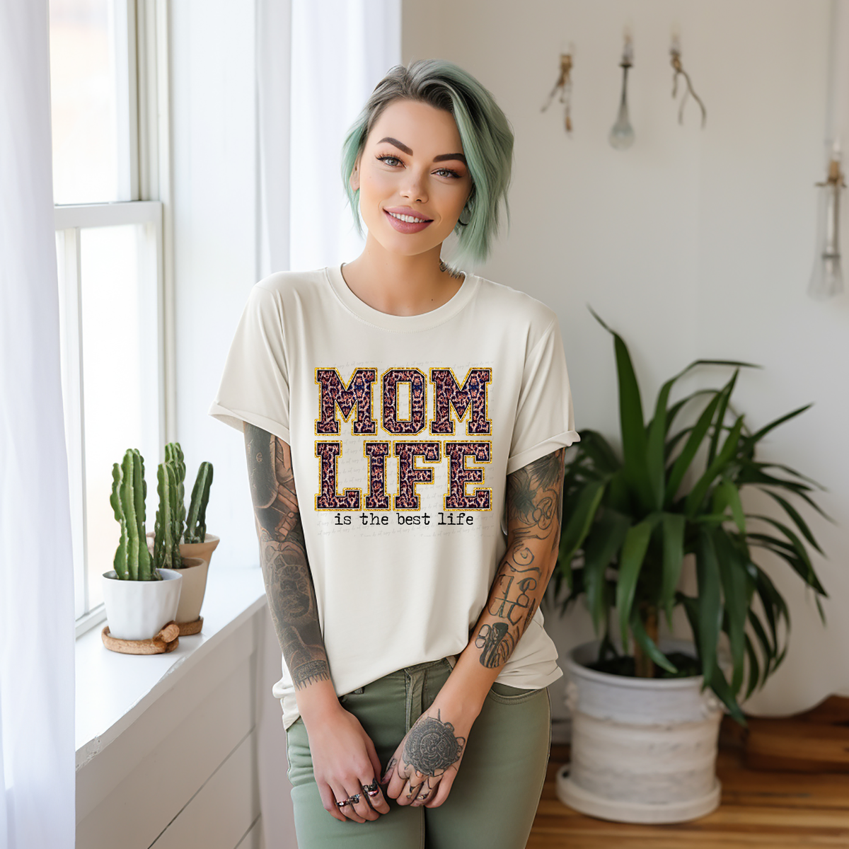 Mom Life Is The Best Life Leopard Font 116635 DTF Transfer