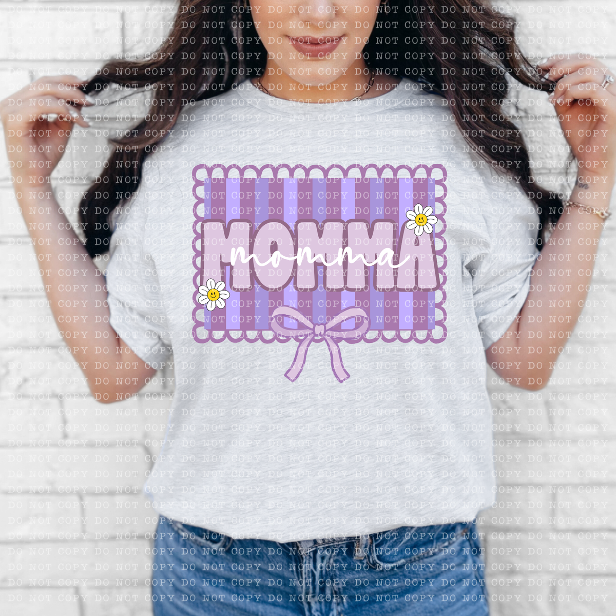 Momma preppy purple frame (ECHT) DTF Transfer