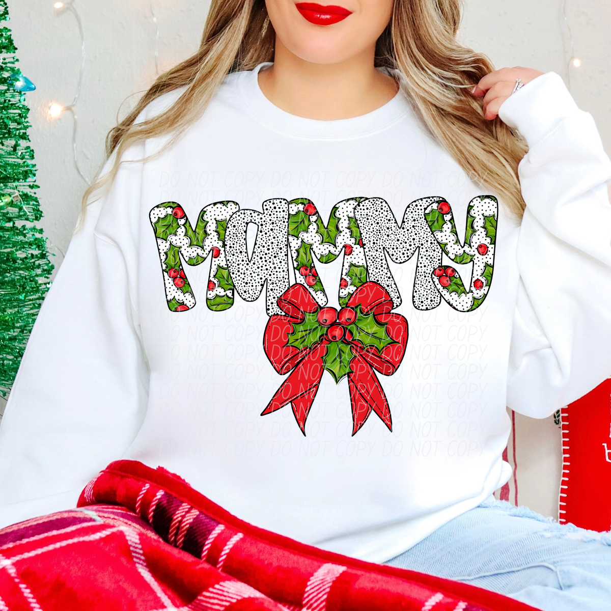 Mammy Holly Leaves with Bow (City) DTF transfer