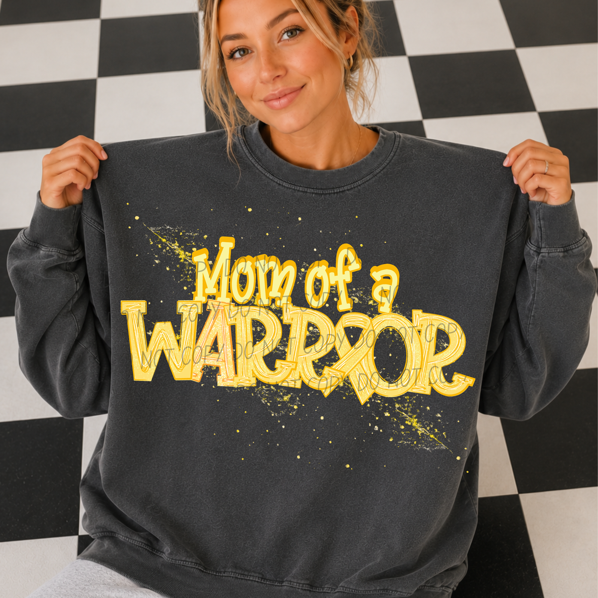 Mom of a warrior YELLOW (CITY) DTF Transfer