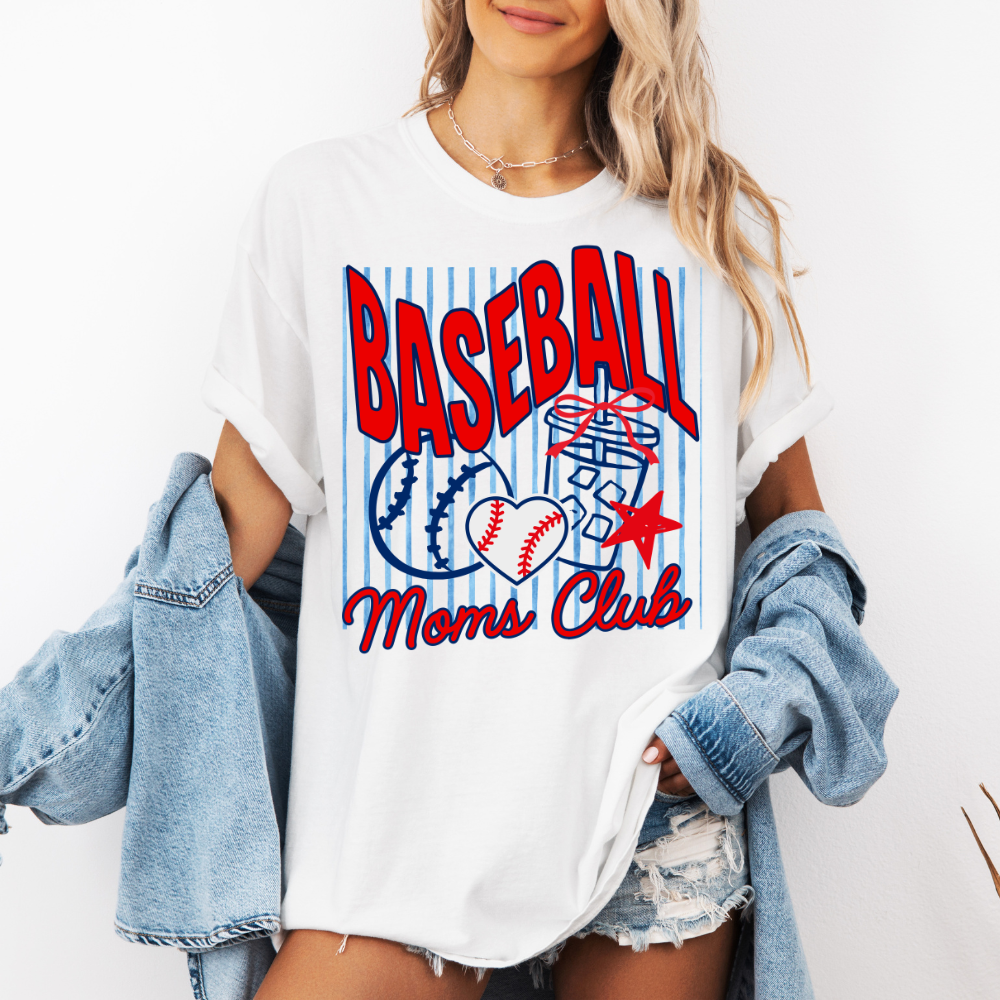 Baseball moms club BLUE strips (Parker) DTF Transfer