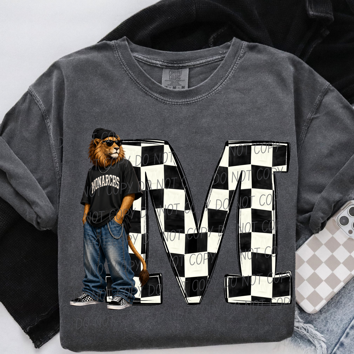 Monarchs sideline sweatshirt mascots (City) DTF Transfer